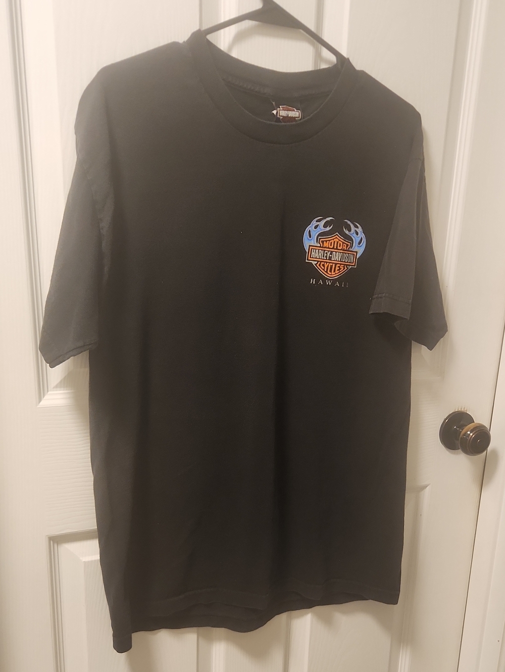 Harley-Davidson Black Tee with Blue Flame Logo
